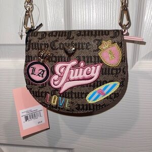 Juicy Couture Brown Bag with Colorful Patches